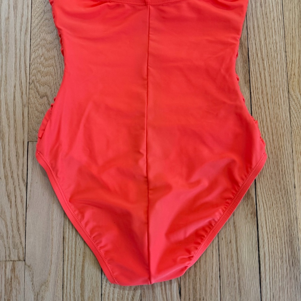 Ellen Tracy  Orange Flattering One-Piece Swimsuit - Picture 8 of 11